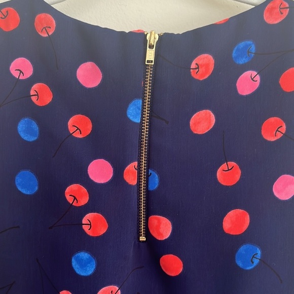 Cynthia Rowley Drop Waist Polka Dot Cherry Mini Dress sz 2 Twee summer girly - Picture 7 of 7